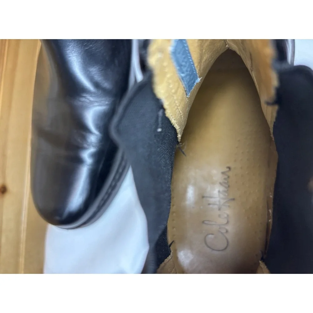 Cole‎ Haan Marshall Chelsea Boots Men's Size 8 Black Leather Pull-On Water Proof